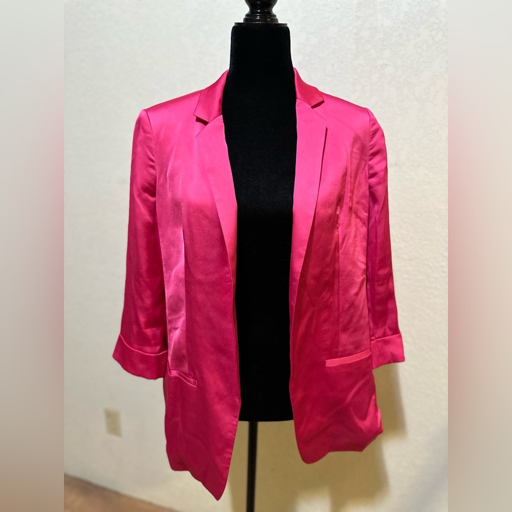 Women's Size Medium Satin Hot Pink Blazer from Express